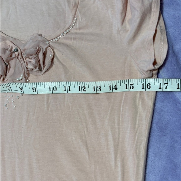 Ann Taylor Blush Floral Embellished Tee - Picture 6 of 9